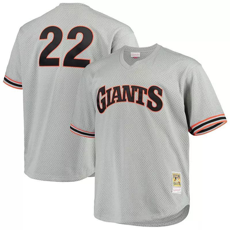 Men's Mitchell & Ness Will Clark Gray San Francisco Giants Big & Tall Cooperstown Collection Mesh Batting Practice Jersey, Size: 3XLT, Grey Product Image