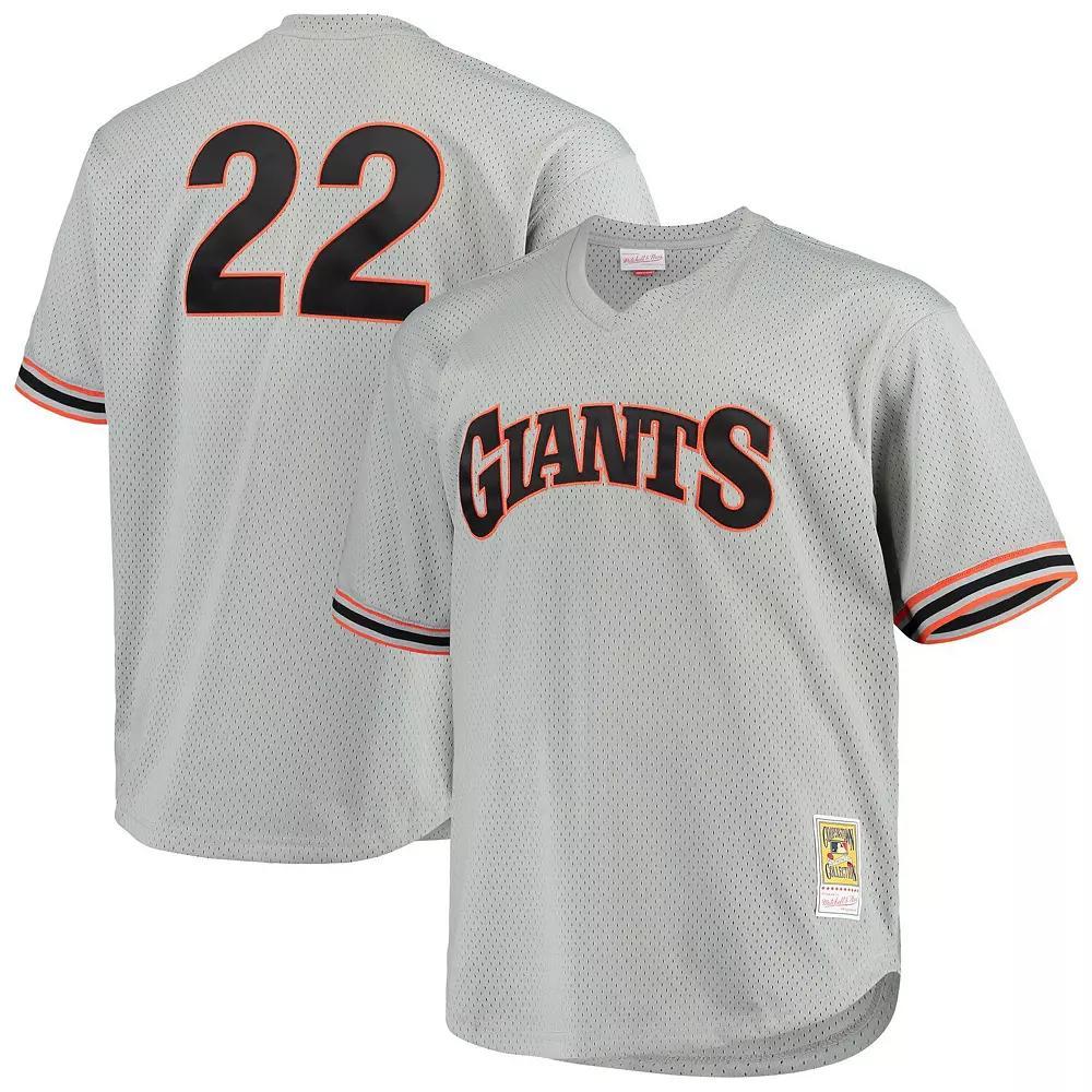 Men's Mitchell & Ness Will Clark Gray San Francisco Giants Big & Tall Cooperstown Collection Mesh Batting Practice Jersey, Size: 3XLT, Grey Product Image