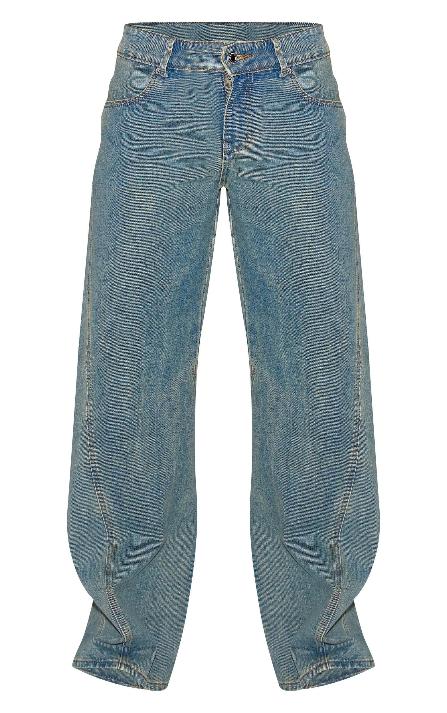 Vintage Seam Detail Relaxed Wide Leg Jeans Product Image