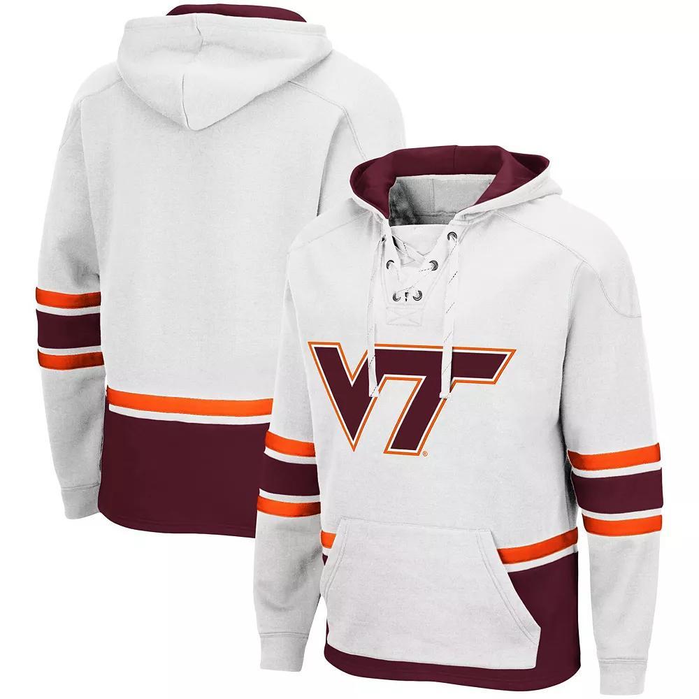 Men's Colosseum White Virginia Tech Hokies Lace Up 3.0 Pullover Hoodie, Size: 2XL Product Image