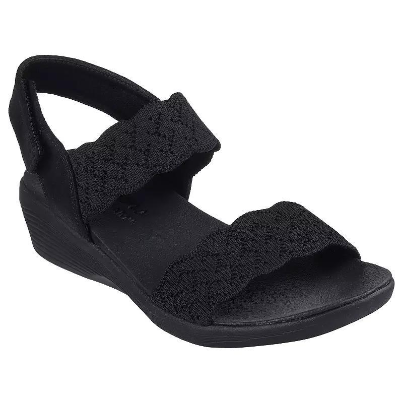 Skechers Arya On The Rise Women's Wedge Sandals, Size: 9, Black Product Image