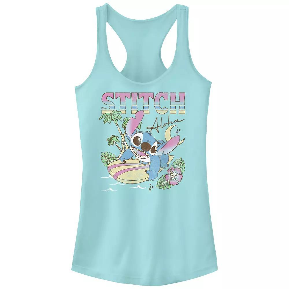 Disney's Lilo & Stitch Aloha Tropic Surf Session Juniors' Racerback Tank Top, Girl's, Size: XL, Cancun Product Image
