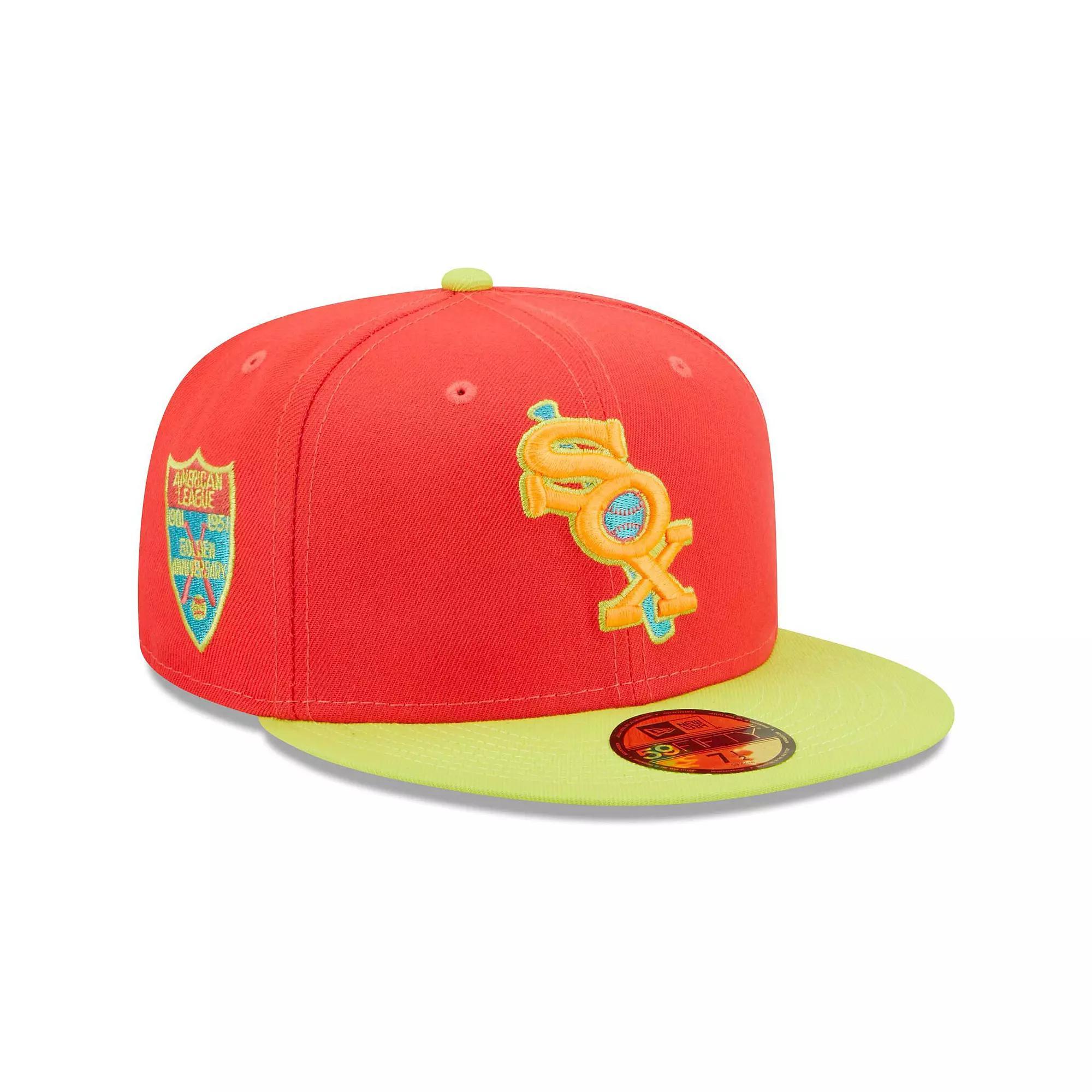 Men's New Era Red/Neon Green Chicago White Sox   Lava Highlighter Combo 59FIFTY Fitted Hat, Size: 7 1/8 Product Image