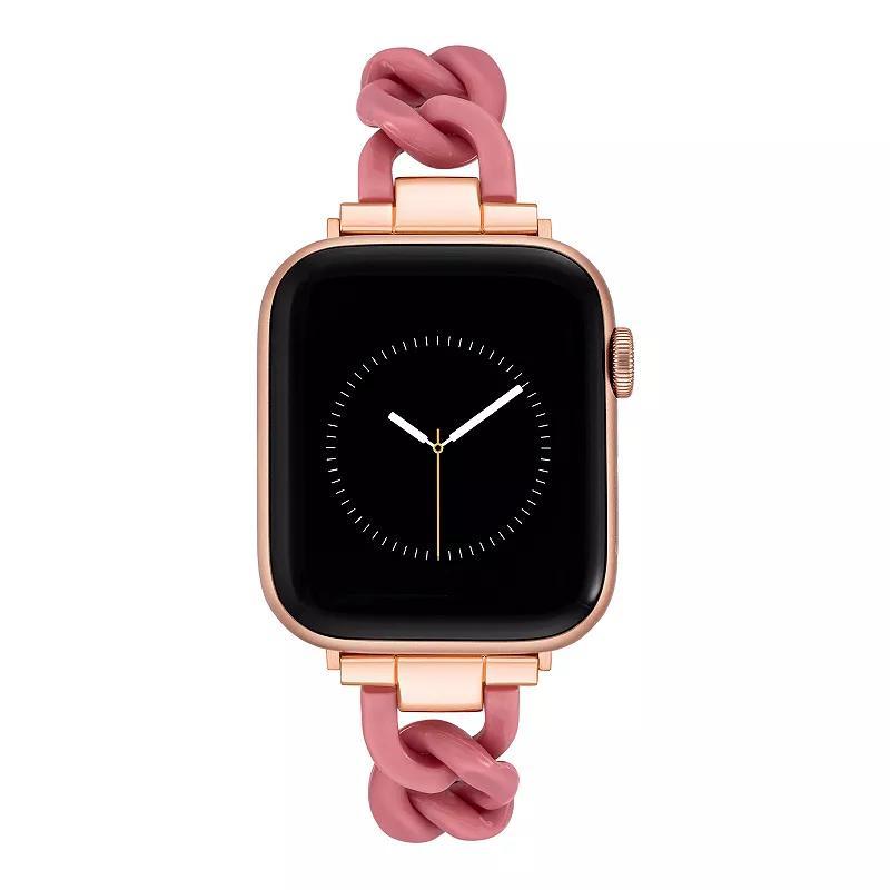 Nine West Women's Plastic Chain Link Bracelet designed for Apple Watch®, Size: Small, Pink Product Image