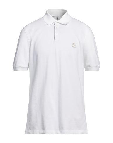 BRUNELLO CUCINELLI Man Polo Shirt White Size Xl Cotton Product Image