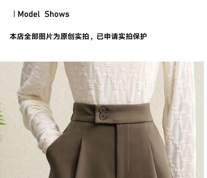 High Waist Plain Dress Shorts Product Image