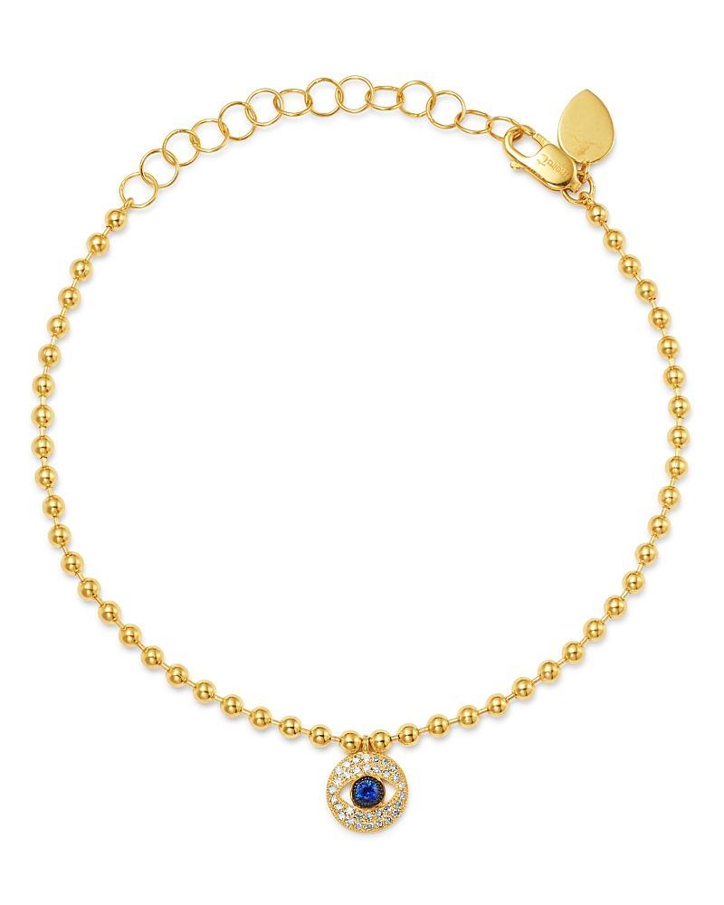 Meria T 14K Yellow Gold Diamond & Sapphire Evil Eye Bracelet Product Image