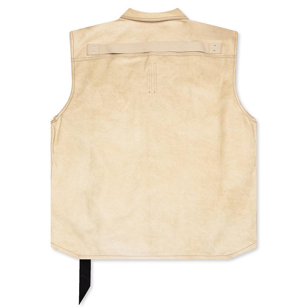 Sl Tommy Jumbo Sleeveless Denim Jacket - Parchment/Black Male Product Image