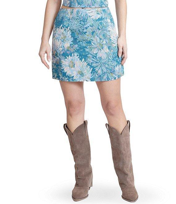 Stevie by Steve Madden Brocade Lace Floral Print Mini Skirt Product Image