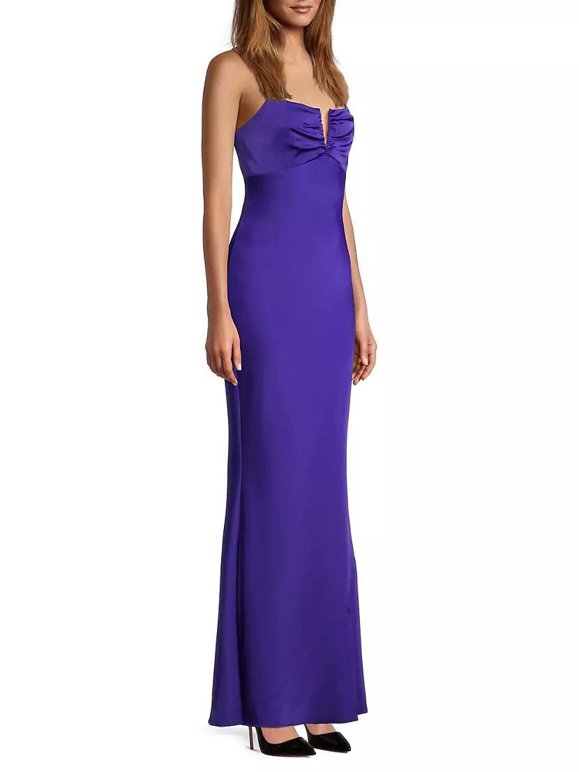 Satin Ruched Bodice Mermaid Gown Product Image