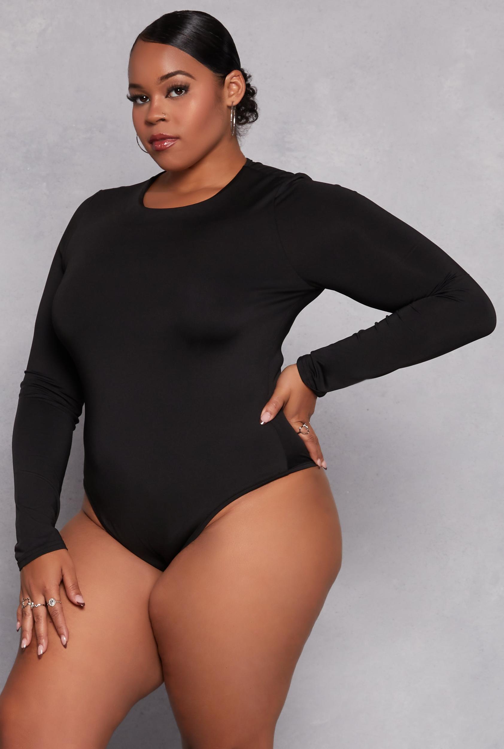 Womens Plus Size Daisy Double Layer Bodysuit Product Image