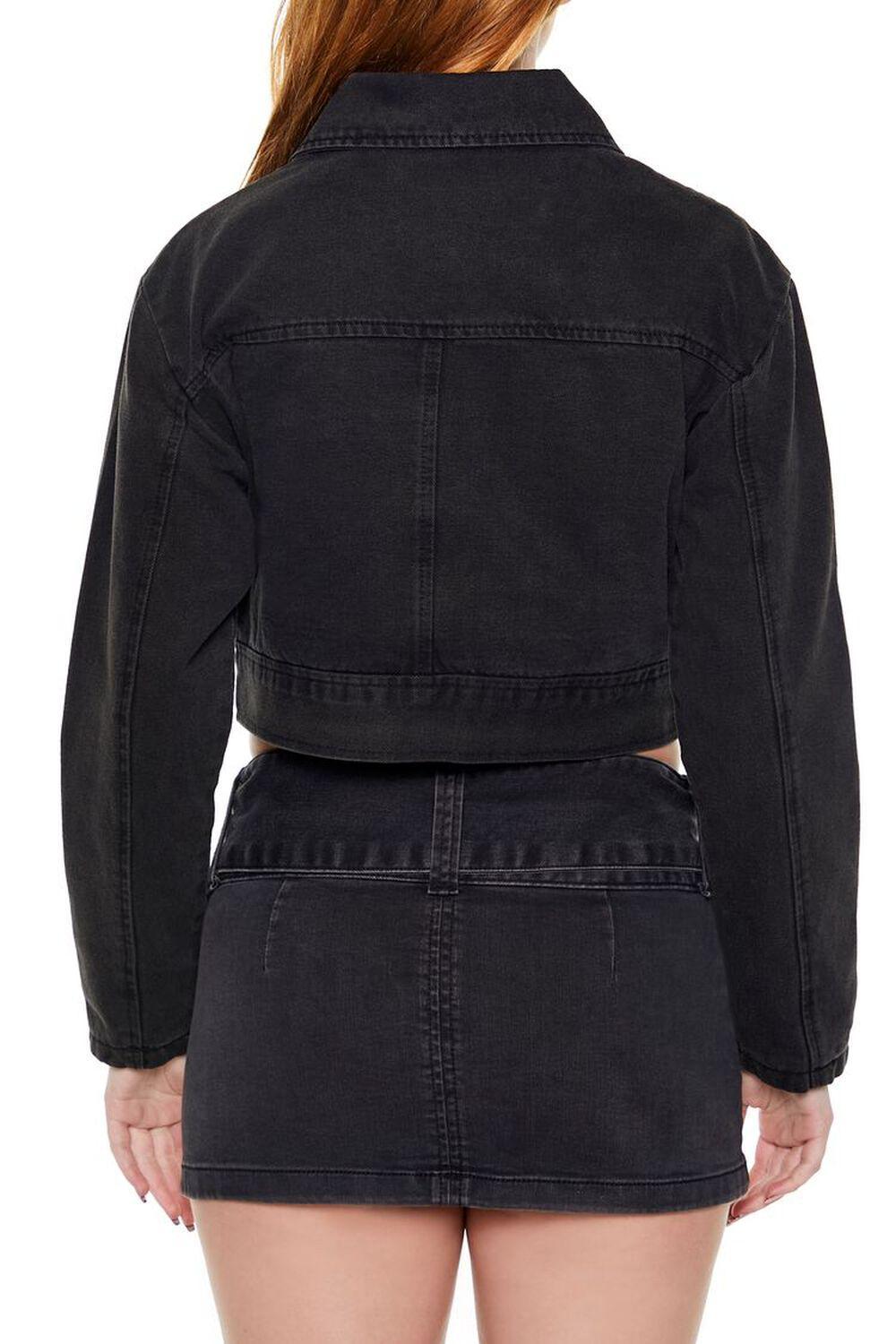 Cropped Denim Moto Jacket | Forever 21 Product Image