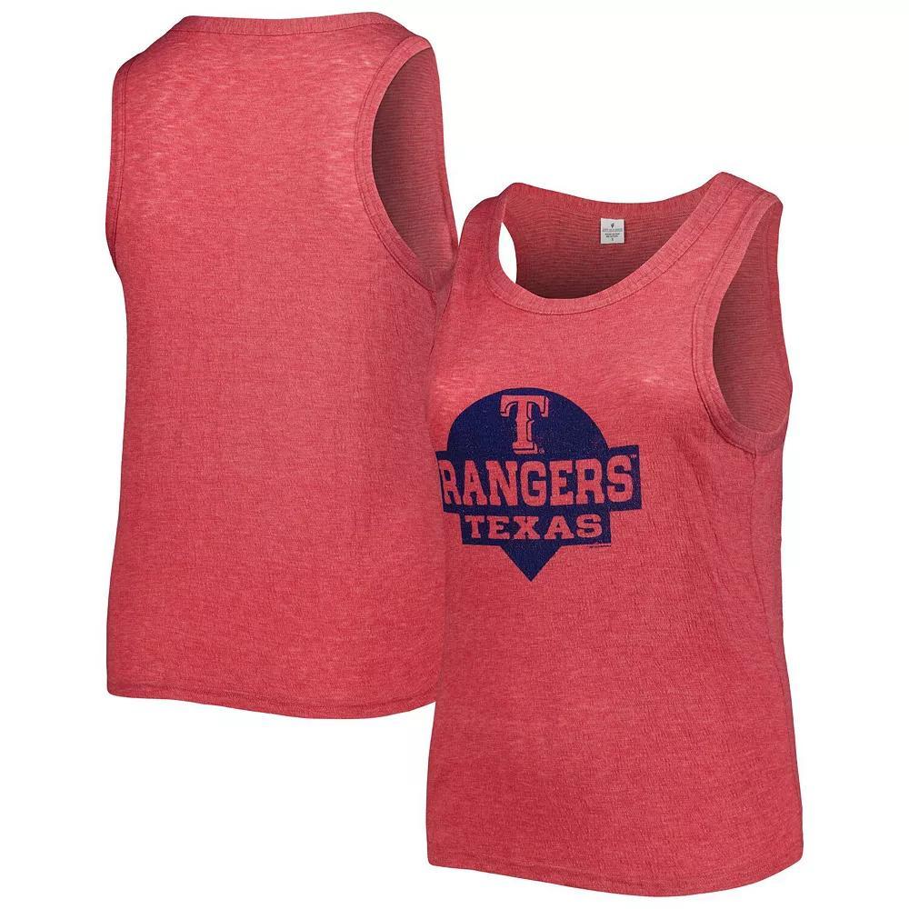 Women's Soft as a Grape Red Texas Rangers Plus Size High Neck Tri-Blend Tank Top, Size: 3XL Product Image