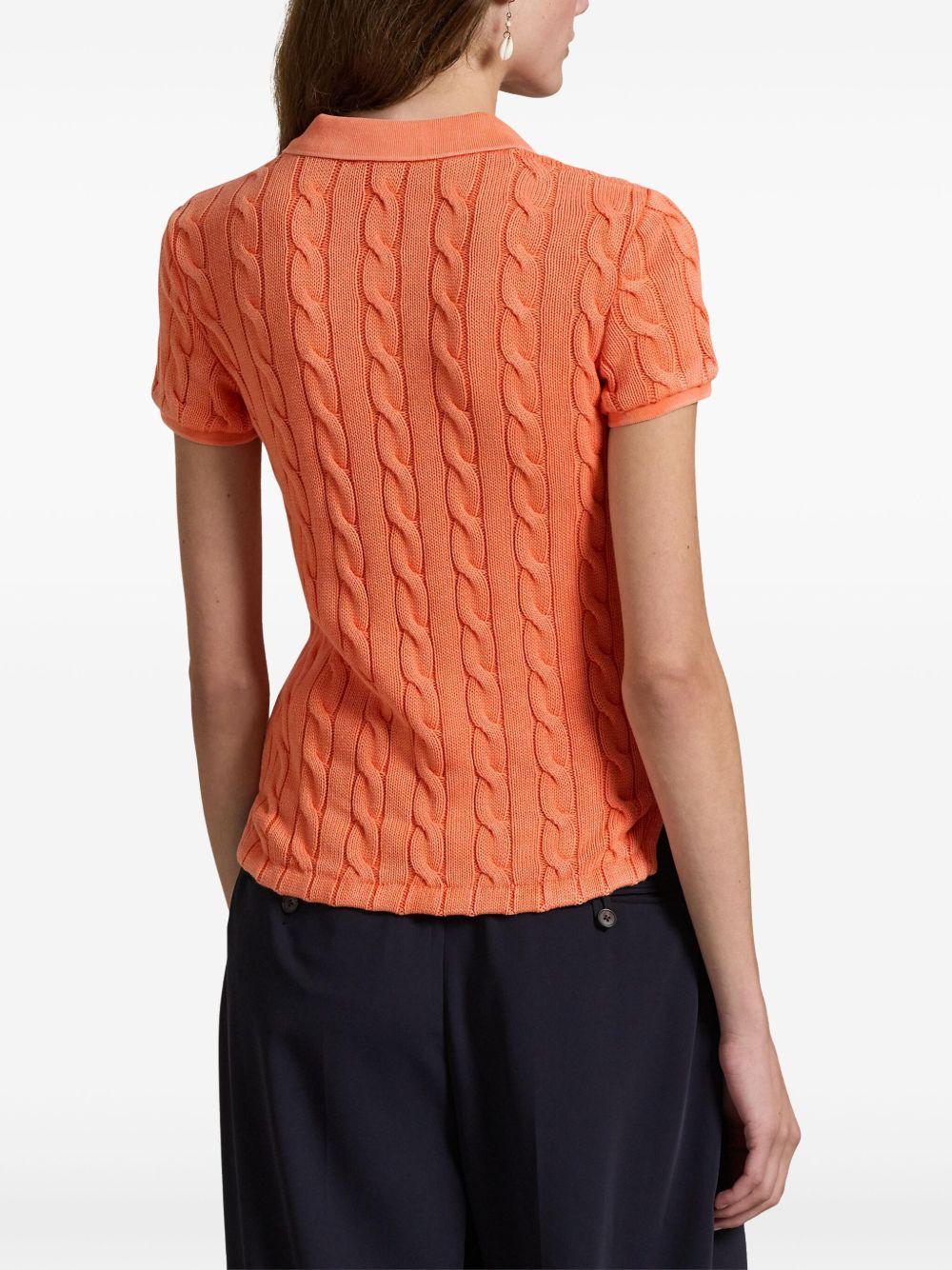 cable-knit polo shirt Product Image