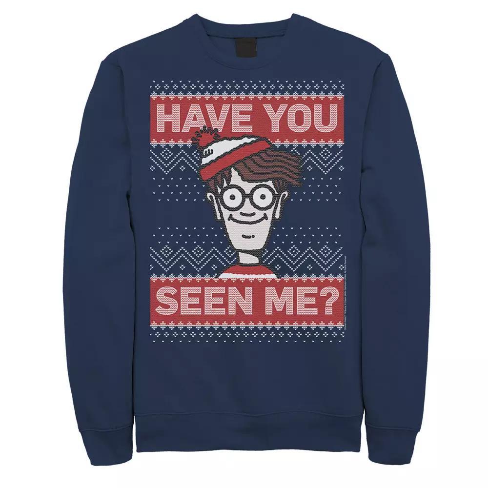 Men's Where's Waldo Christmas Have You Seen Me Graphic Tee, Size: Medium, Blue Product Image