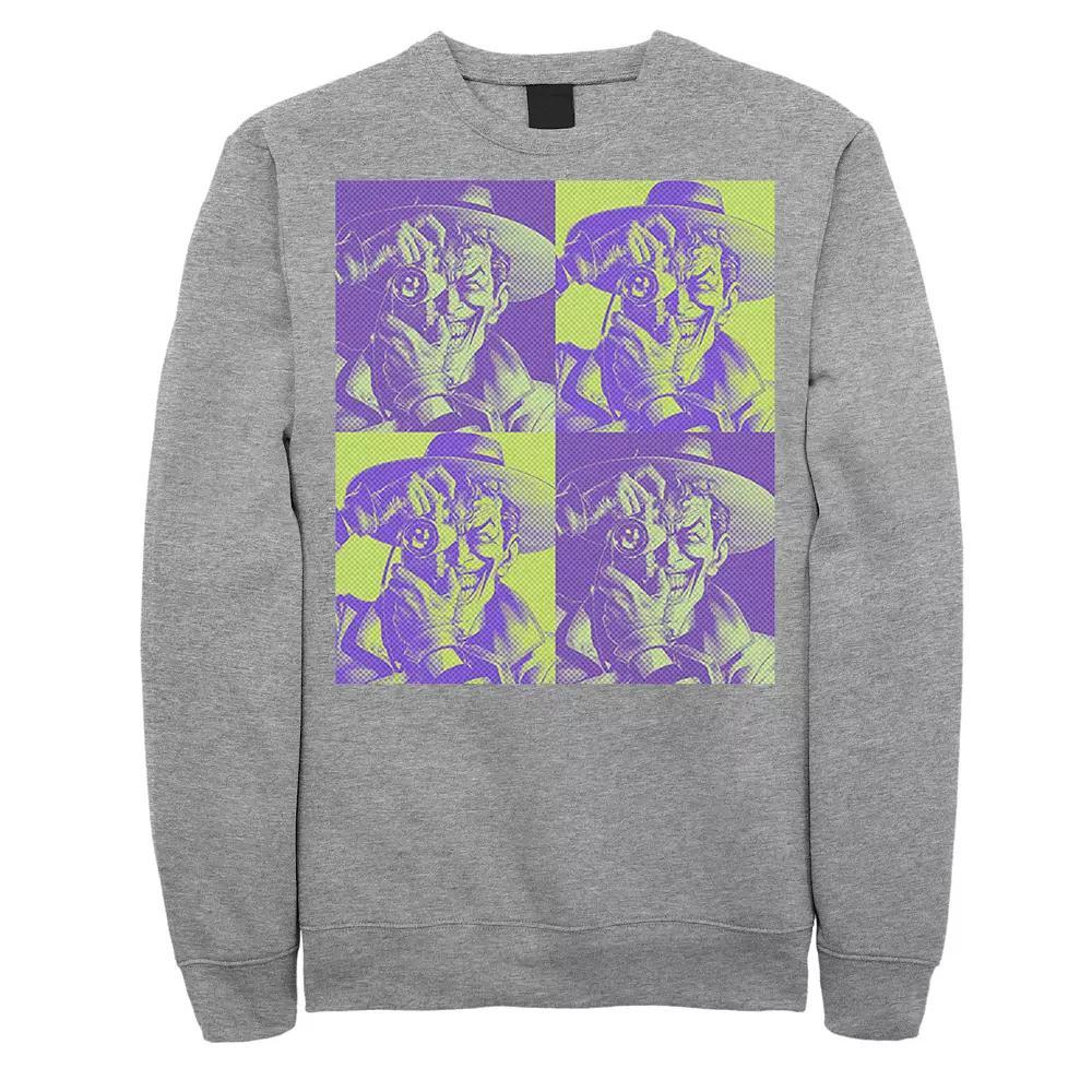 Men's DC Batman The Joker Halftone Popart Sweatshirt, Size: Medium, Athletic Grey Product Image