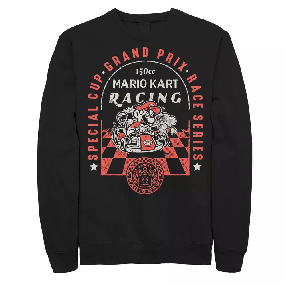 Men's Mario Kart Racing Special Cup Vintage Poster Sweatshirt, Size: Medium, Black Product Image