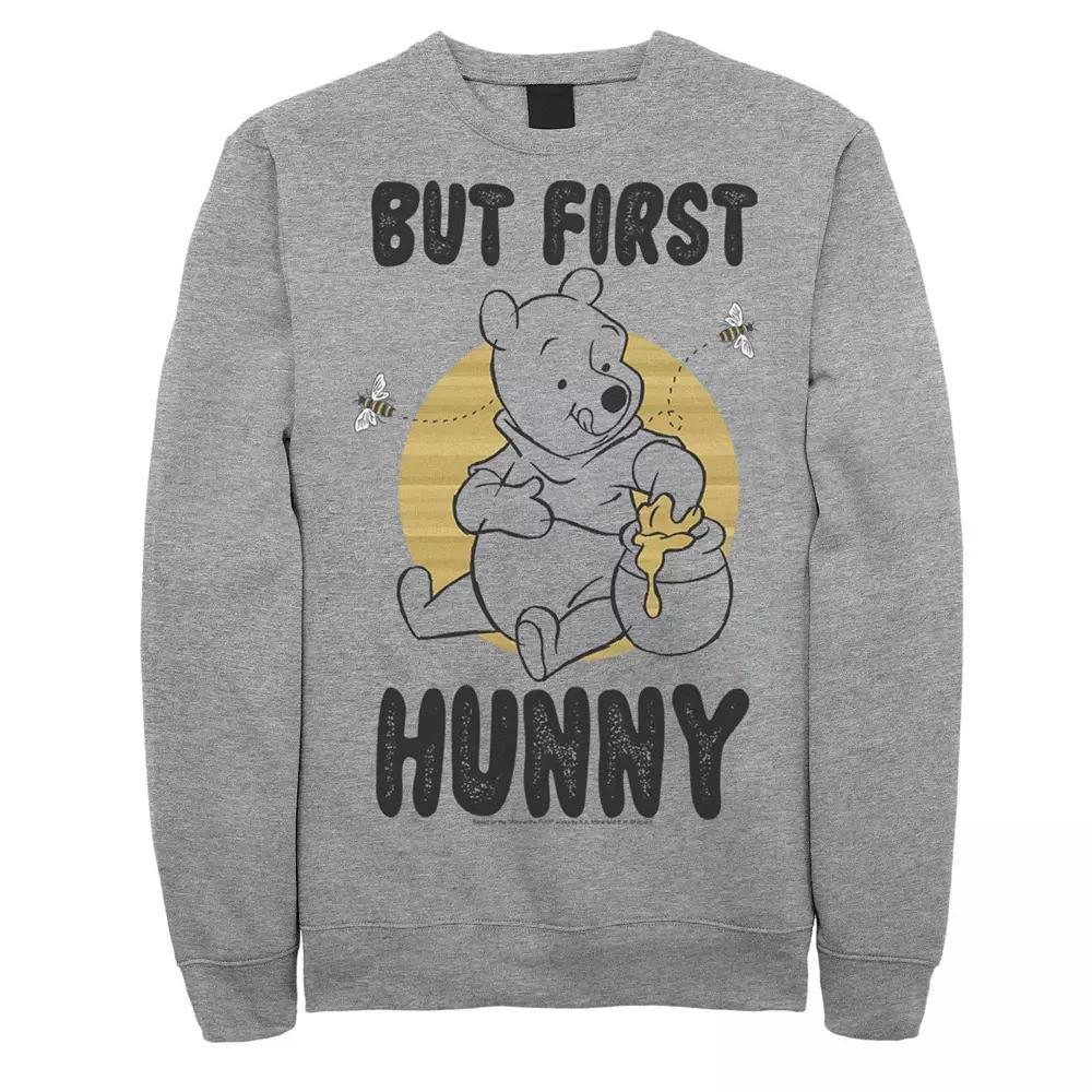 Disney's Winnie The Pooh Men's But First Hunny, Honey Sweatshirt, Size: Small, Athletic Grey Product Image