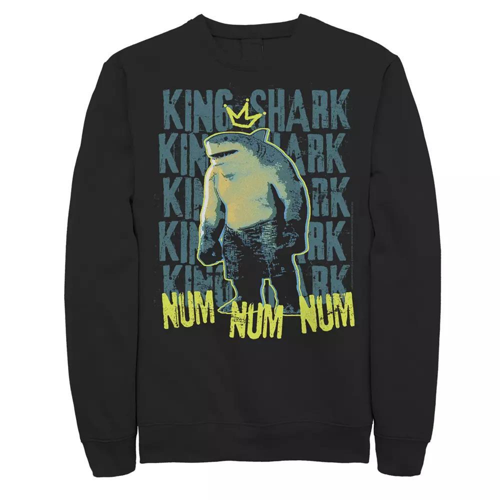 Men's The Suicide Squad King Shark Word Stack Sweatshirt, Boy's, Size: XXL, Black Product Image