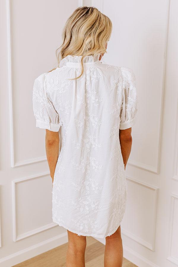 Sunday Brunch Embroidered Mini Dress in White Product Image
