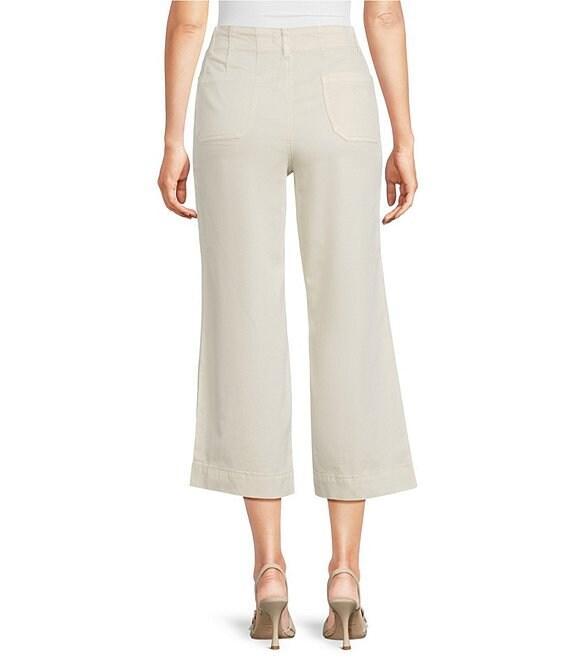 APNY Stretch Denim Cropped Wide Leg Jeans Product Image