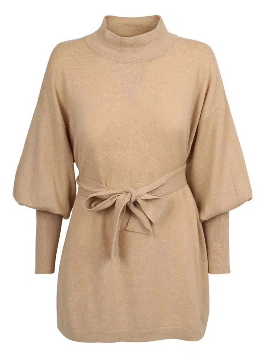 FABIANA FILIPPI Pull Con Cintura Beige In White Product Image