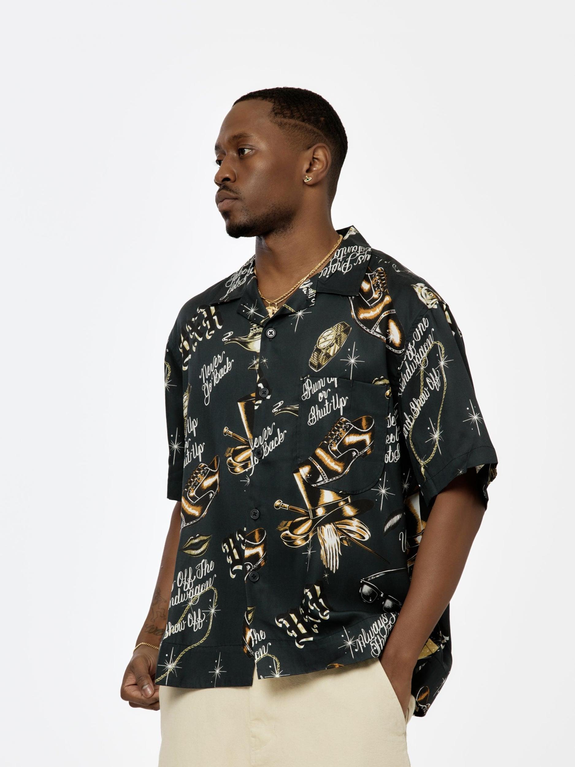 BXR + UNION GENTS OF DESIRE S/S BUTTON UP SHIRT (Black) Product Image