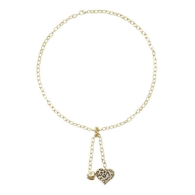 Rhinestone Leopard Print Heart Choker Product Image