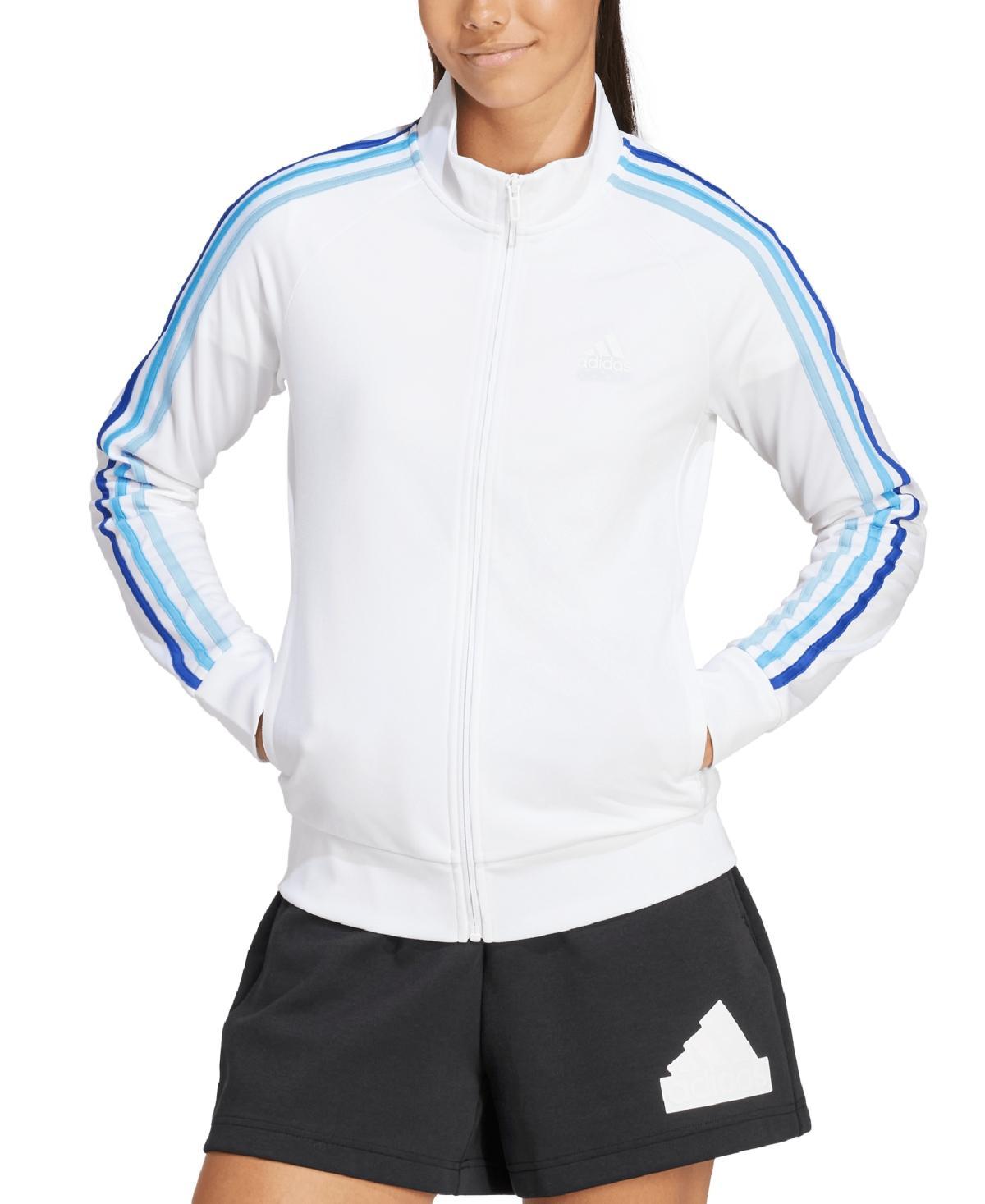 adidas 3-Stripes Track Top Tricot (Shadow /White) Women's Clothing Product Image