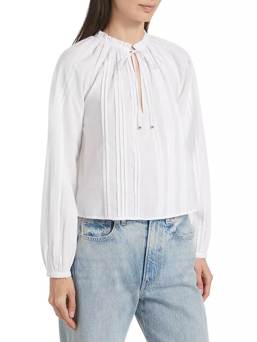 Jaxon Cotton Pintuck Blouse Product Image