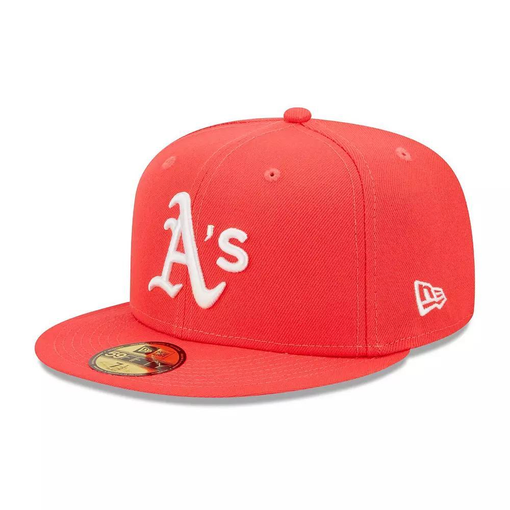 Men's New Era Red Oakland Athletics Lava Highlighter Logo 59FIFTY Fitted Hat, Size: 7 Product Image