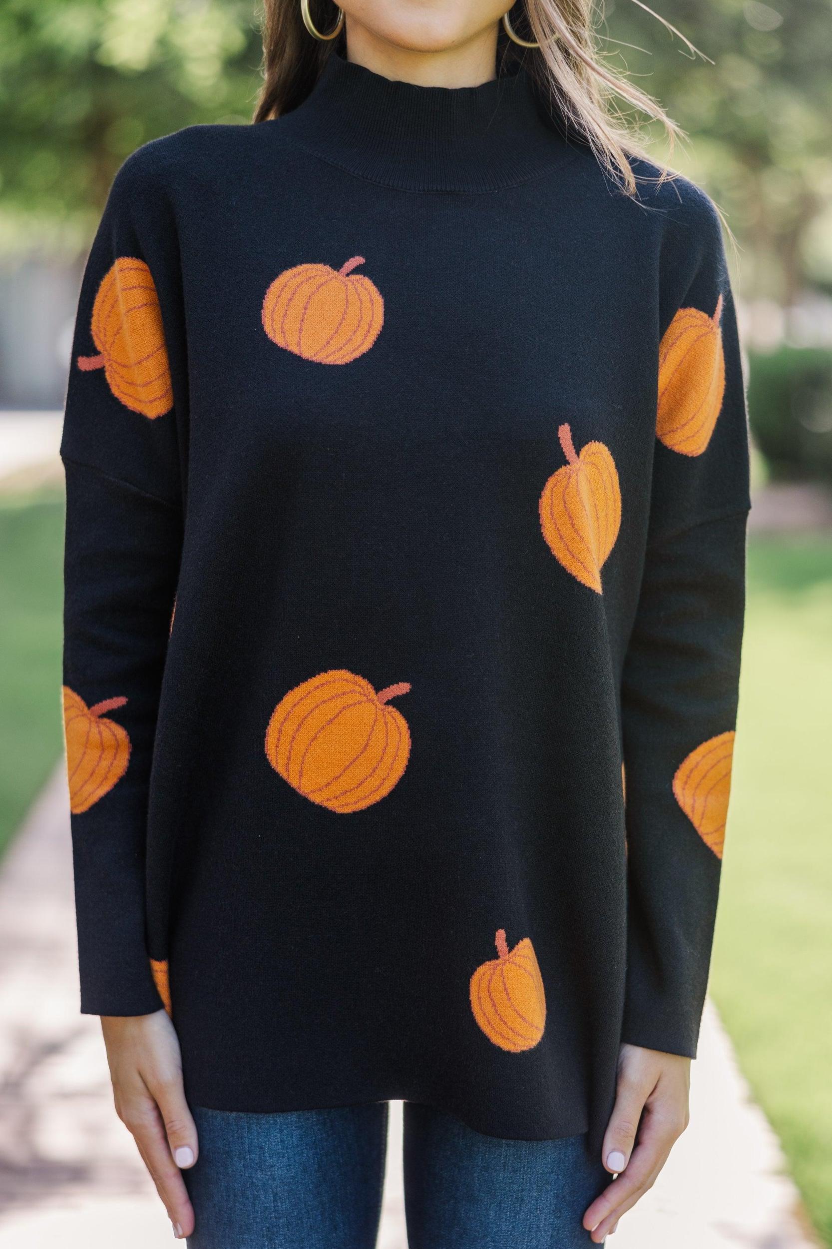 Quick Decisions Black Pumpkin Sweater Female Product Image