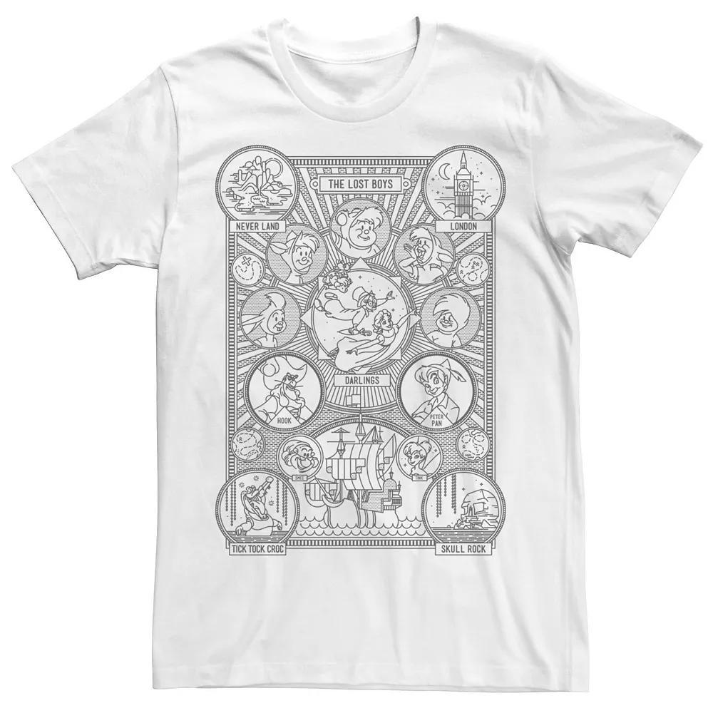 Men's Peter Pan Character Tree Graphic Tee, Size: Small, White Product Image