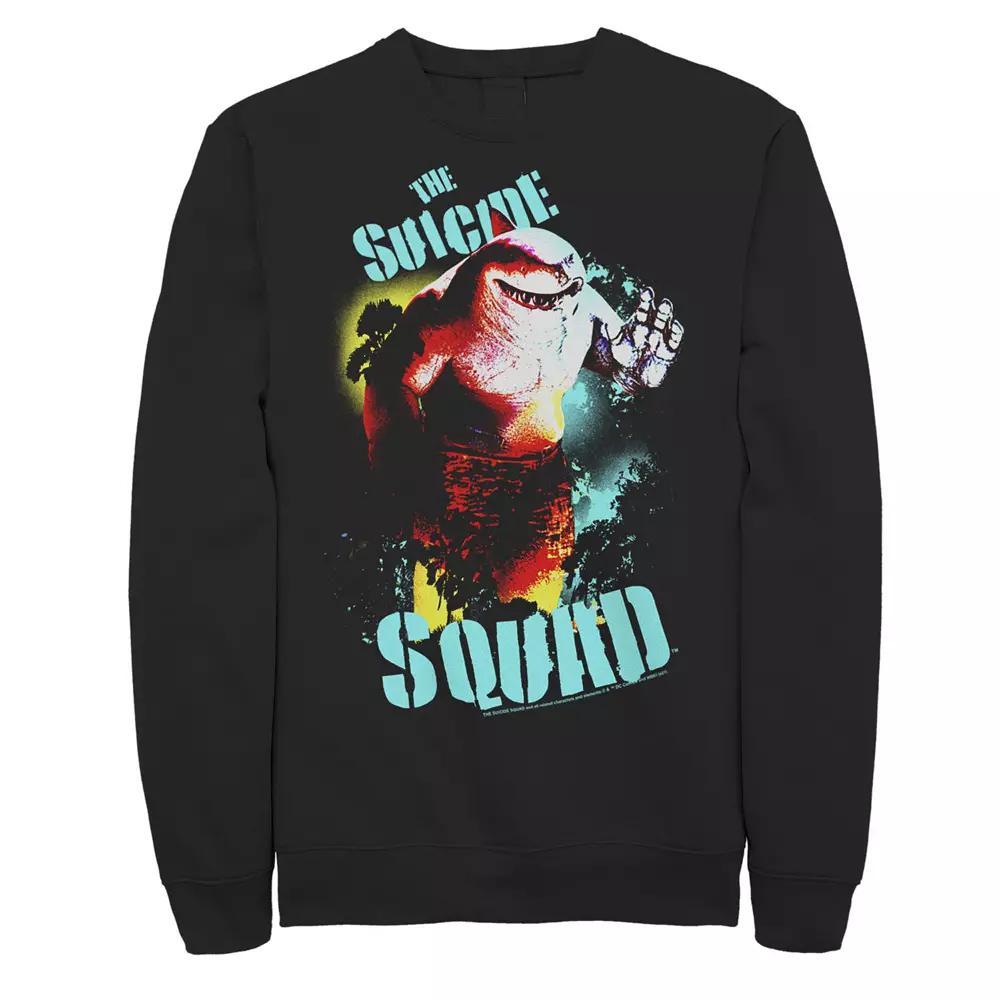 Men's The Suicide Squad King Shark Poster Sweatshirt, Boy's, Size: Medium, Black Product Image