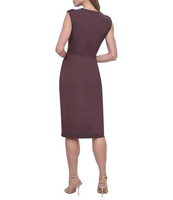 DKNY by Donna Karan Cap Sleeve Front Slit Sheath Dress Product Image