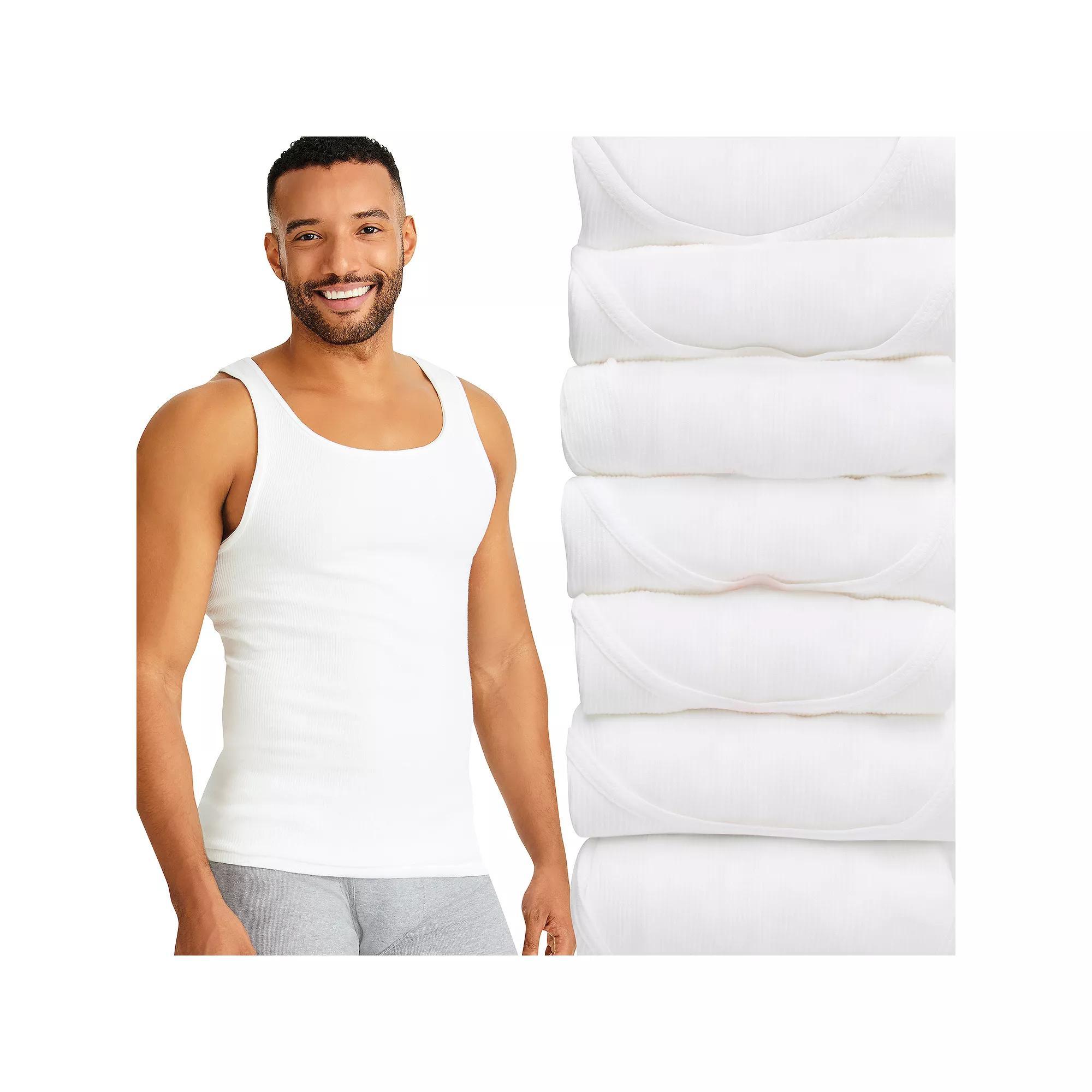 Hanes Ultimate 7+1 Double Bonus Pack Men's ComfortSoft White Tank Undershirt, Size: XL Product Image