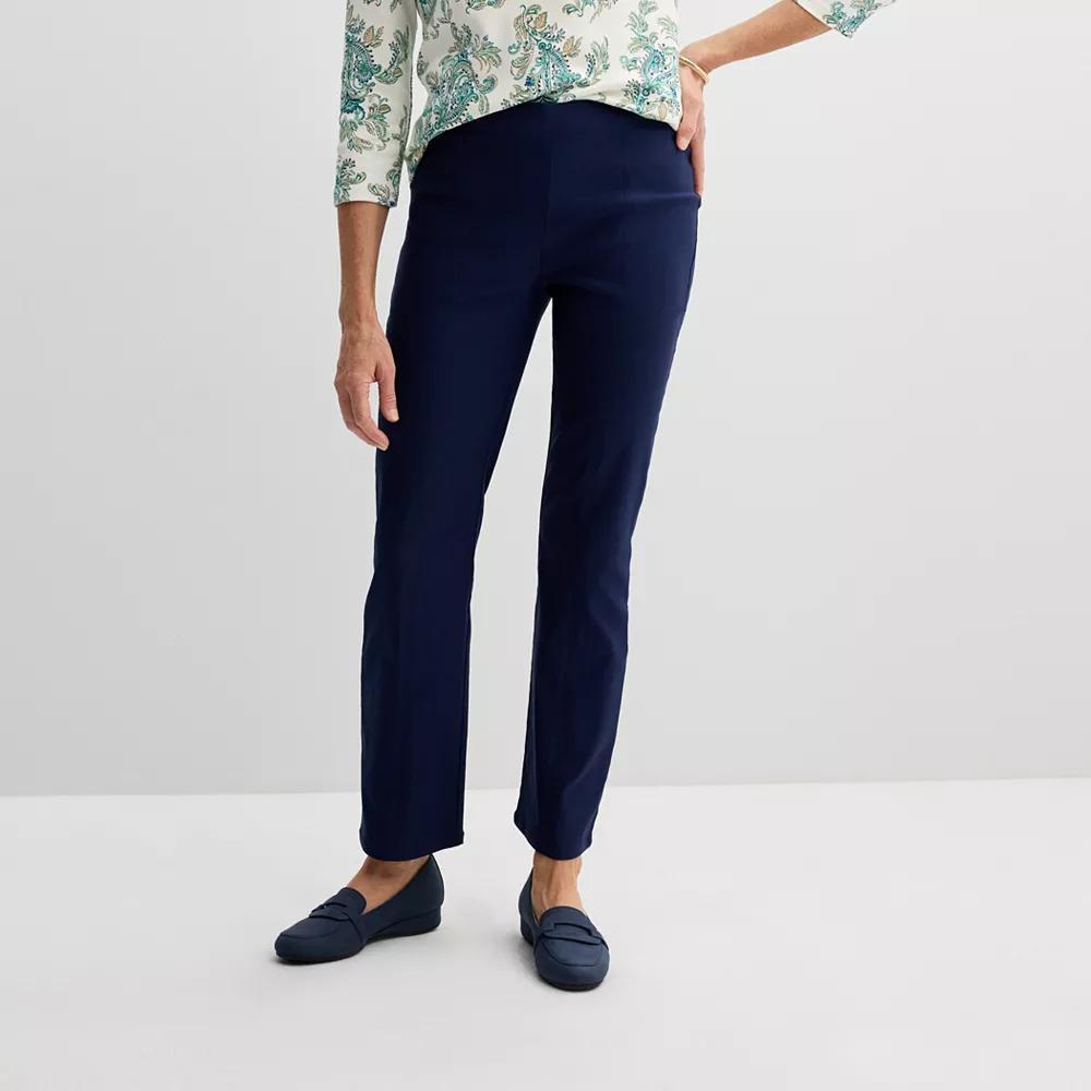 Women's Croft & Barrow® Seamed Straight Leg Pull-On Pants, Size: 18, Seattle Blue Product Image