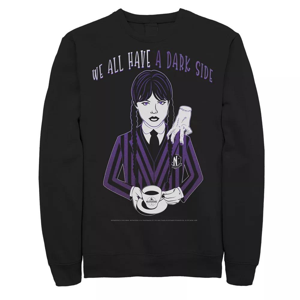Big & Tall Wednesday A Dark Side Graphic Fleece Pullover, Men's, Size: 3XL, Black Product Image