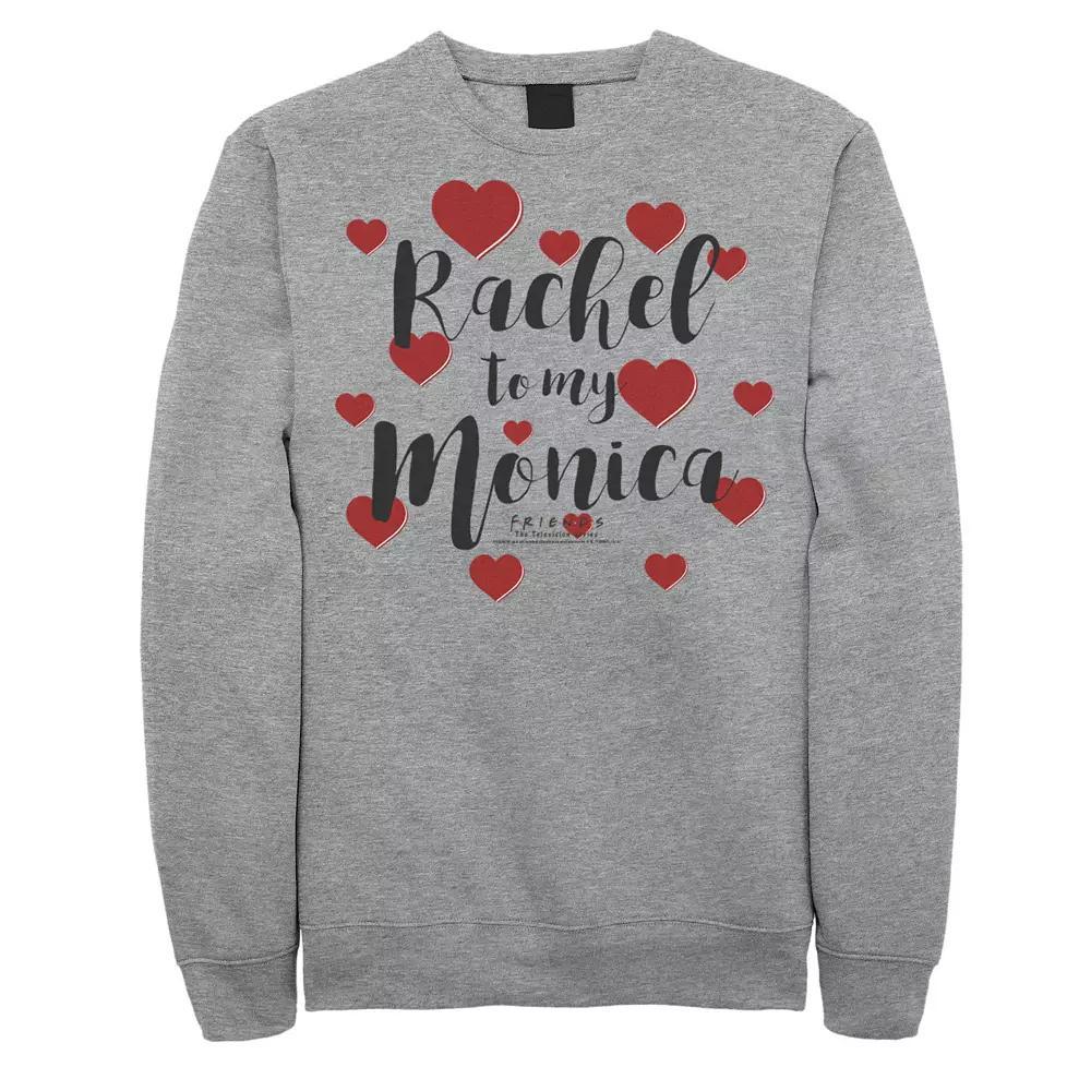 Men's Friends You're The Chandler To My Monica Hearts Sweatshirt, Size: XL, Athletic Grey Product Image