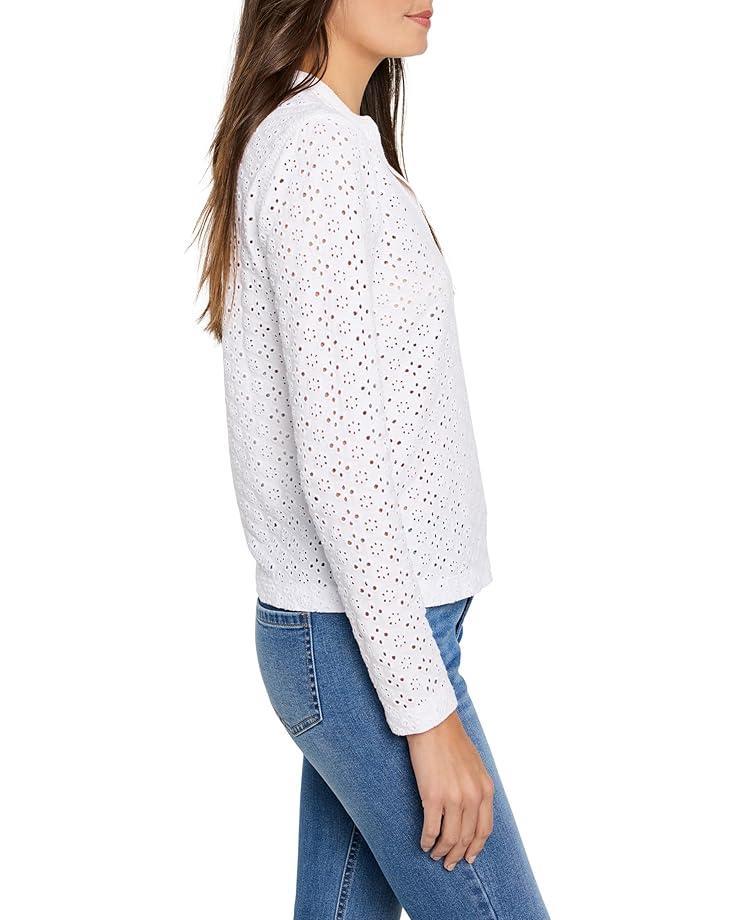 Women's NIC+ZOE Knit Eyelet Split Neck Top Product Image