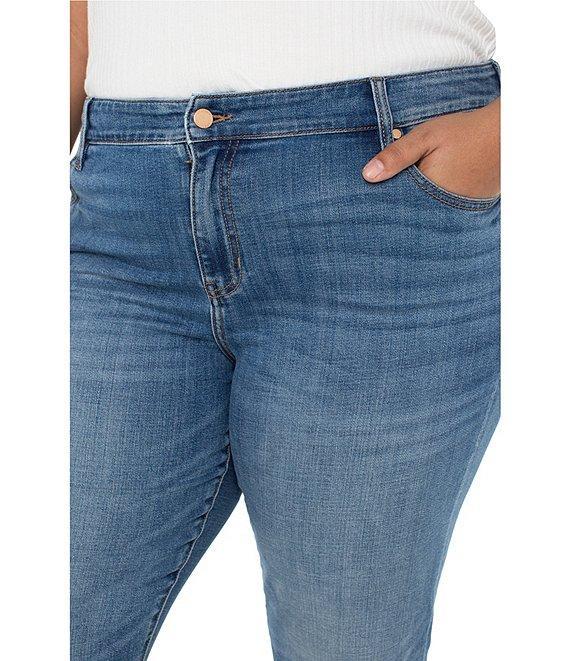 Liverpool Los Angeles Plus Size Marley Girlfriend Cuffed Crosshatch Denim Jeans Product Image