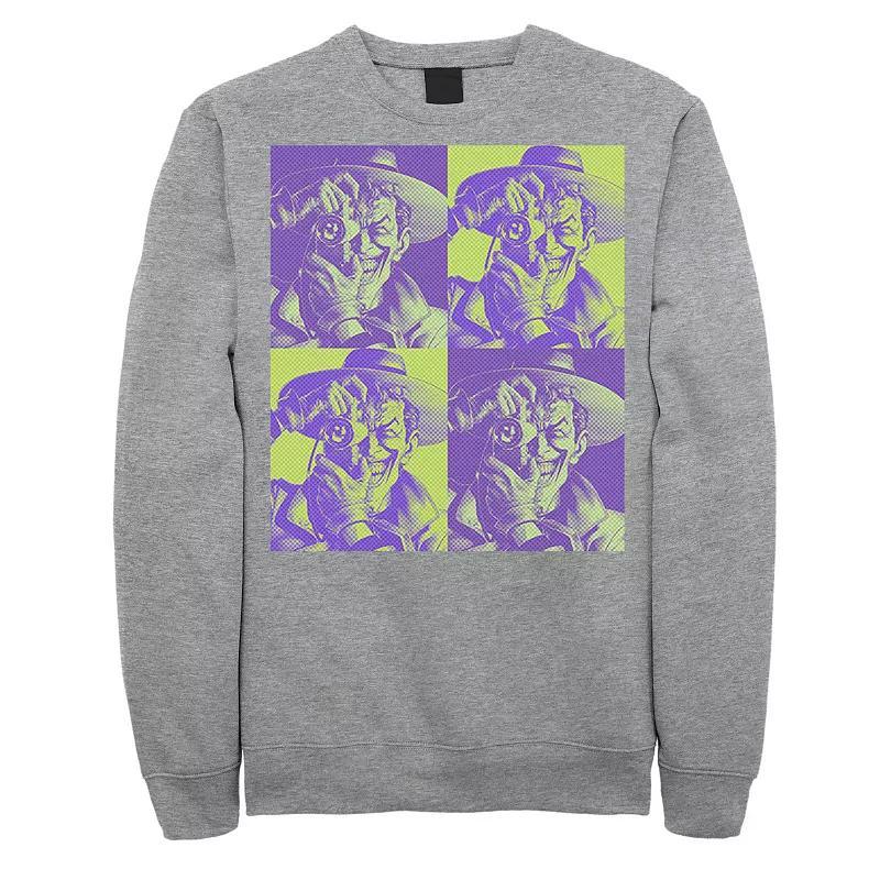 Men's DC Batman The Joker Halftone Popart Sweatshirt, Size: Medium, Athletic Grey Product Image