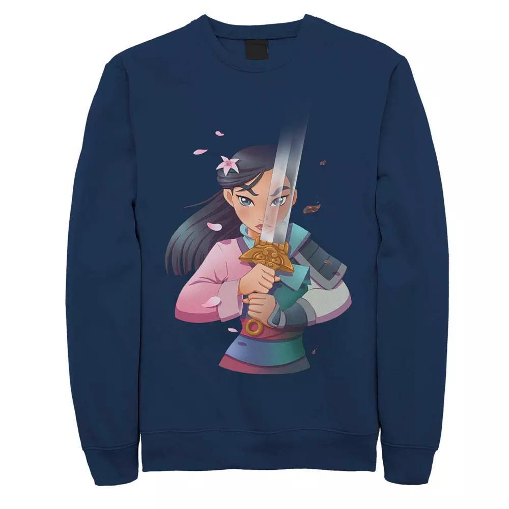 Disney's Mulan Anime Style Portrait Men's Fleece Sweater, Size: 3XL, Blue Product Image