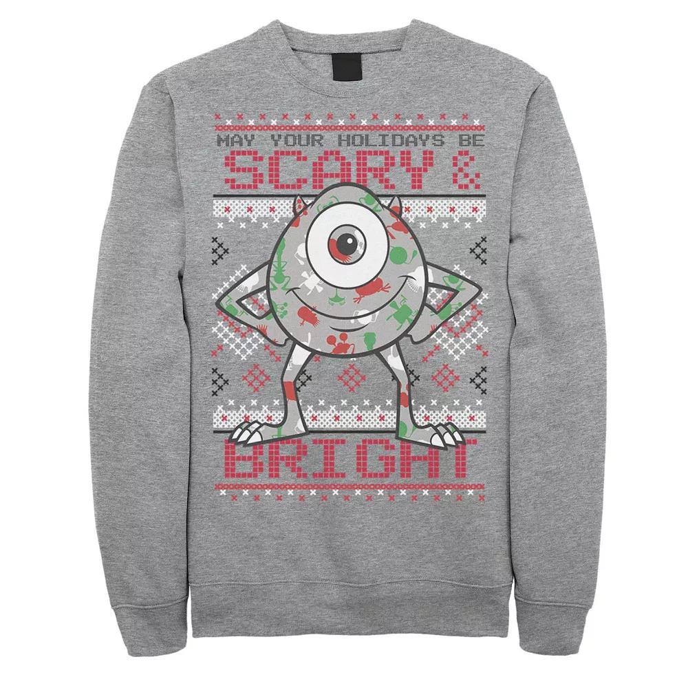 Disney / Pixar's Monsters, Inc. Mike Men's May Your Holidays Be Scary Sweatshirt, Size: 3XL, Athletic Grey Product Image