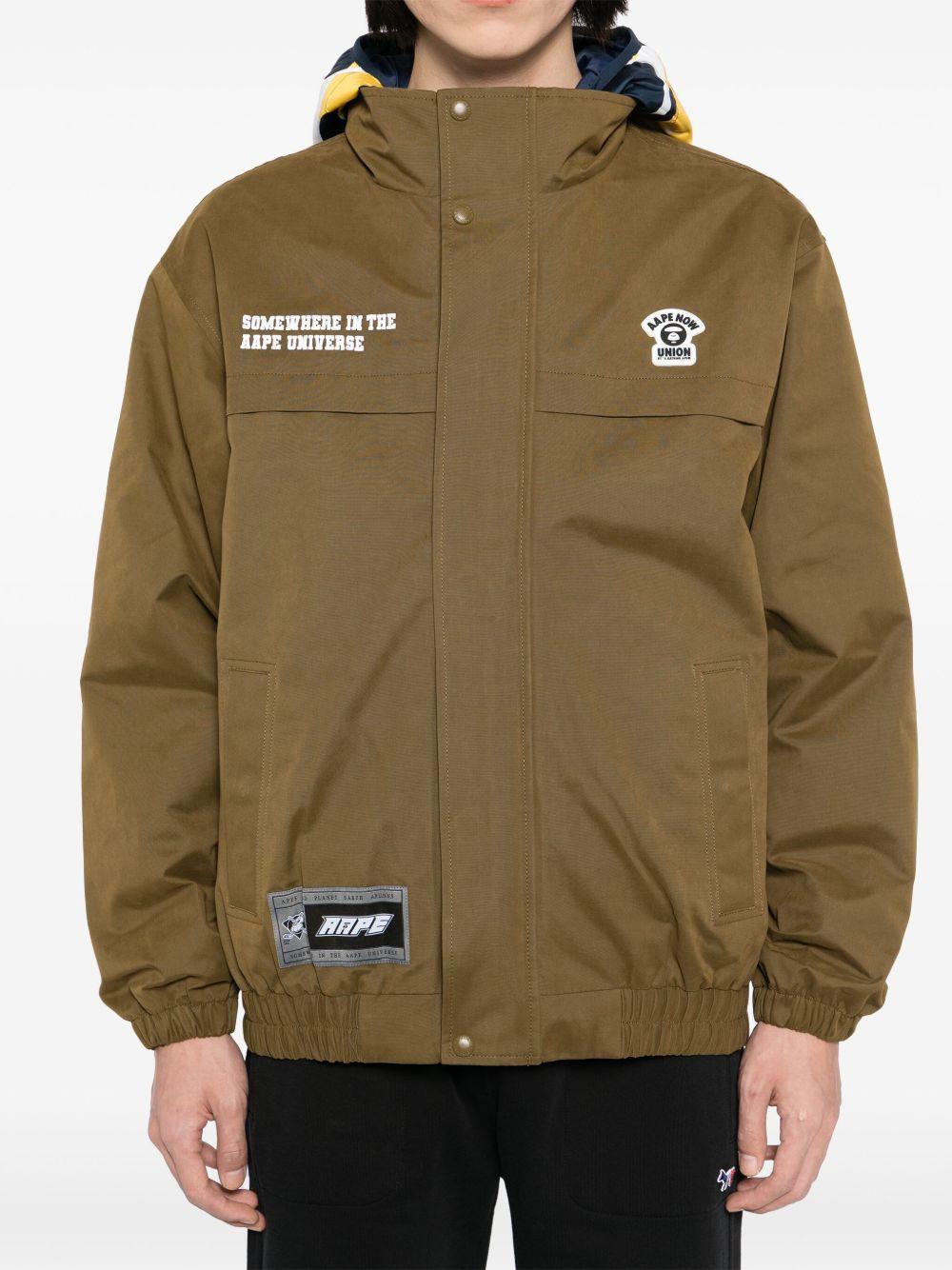 logo-appliqué hooded jacket Product Image
