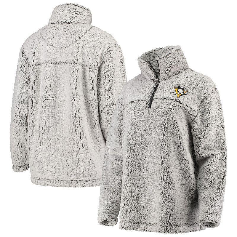 Women's G-III 4Her by Carl Banks Gray Toronto Maple Leafs Sherpa Quarter-Zip Pullover Jacket, Size: Small, Mpl Grey Product Image