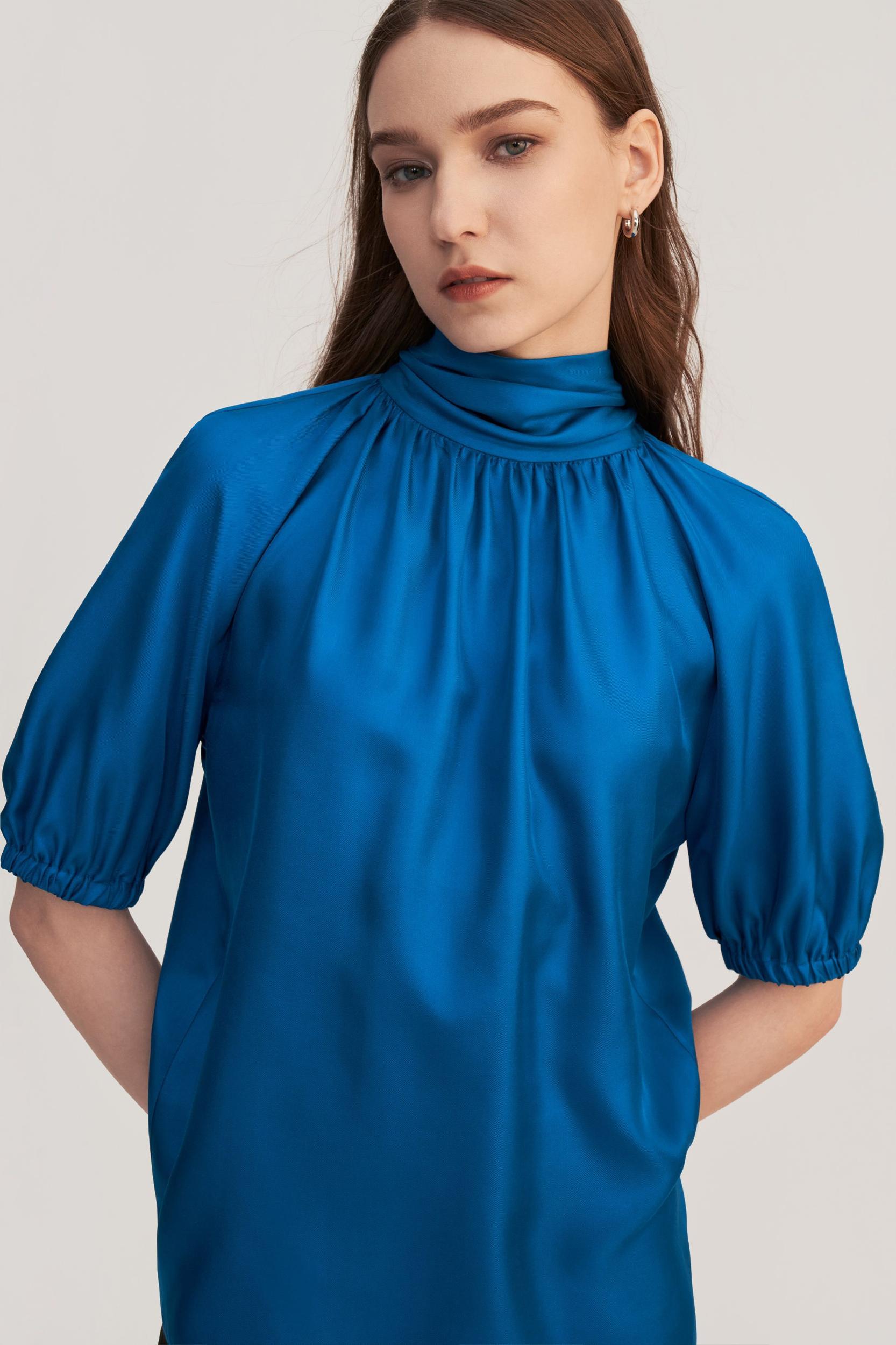 Women Ajuga Silk Twill Blouse Top Product Image