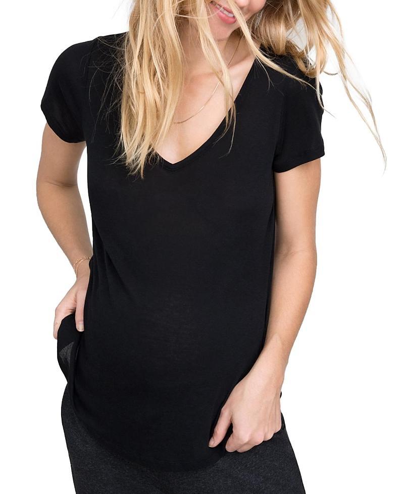 Hatch Collection Maternity Fitted Vee T-Shirt Product Image