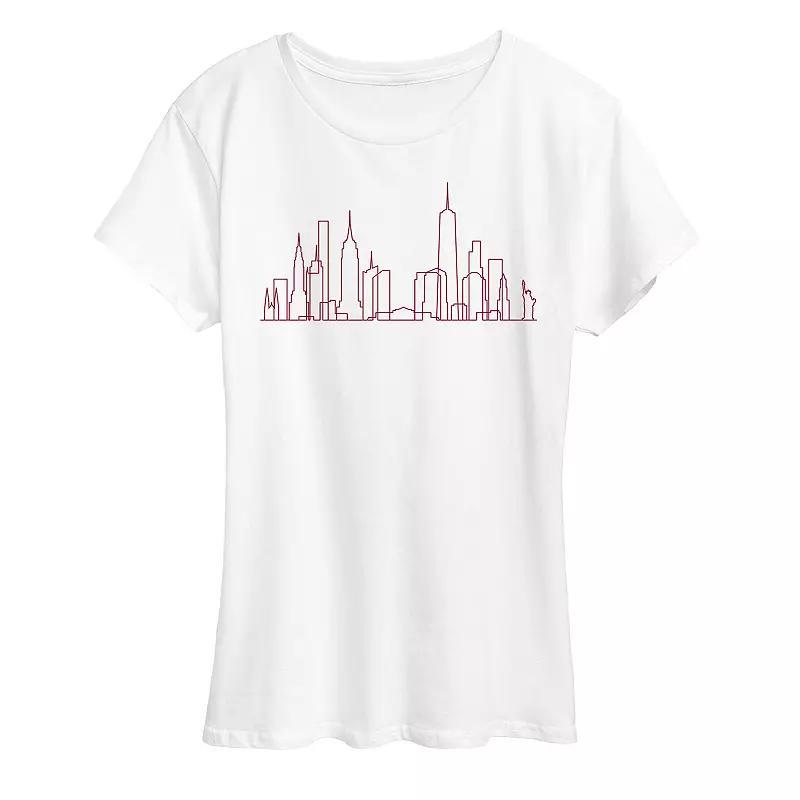 Womens NYC Skyline Line Art Graphic Tee Product Image