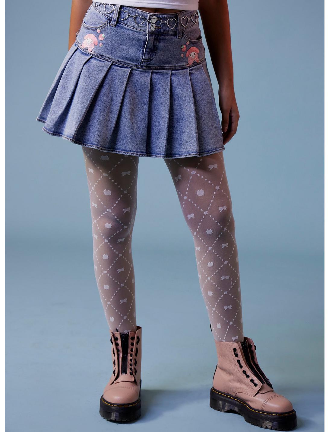 My Melody Heart Chain Belt Denim Skirt Product Image